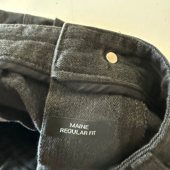 HUGO BOSS Maine Straight Leg Charcoal Herringbone 5 Pocket Pants Mens 36 x 34 - Picture 8 of 13